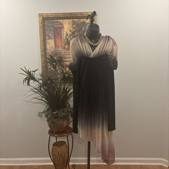 Alexandra Collection Women Tunic XXL Asymmetrical Long Sleeve Rutched Cut Small - Picture 2 of 16